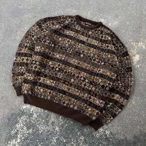 Men's Brown Patterned Sweater